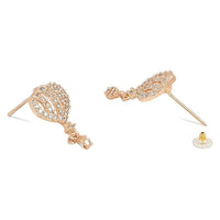 Etnico Valentines Special Stylish Latest Fashion Rose Gold Plated CZ and American Diamond Fashionable Look Drop Earrings For Women/Girls