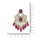 Etnico Gold Plated Traditional Kundan & Pearl Chandbali Earrings For Women (E3155Wi)