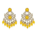 Etnico Gold Plated Traditional Kundan & Pearl Chandbali Earrings For Women (E3155Y)