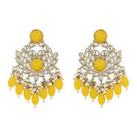Etnico Gold Plated Traditional Kundan & Pearl Chandbali Earrings For Women (E3155Y)