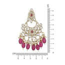 Etnico Gold Plated Traditional Kundan & Pearl Chandbali Earrings For Women (E3156Wi)