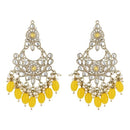 Etnico Gold Plated Traditional Kundan & Pearl Chandbali Earrings For Women (E3156Y)