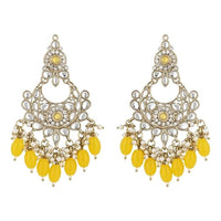 Etnico Gold Plated Traditional Kundan & Pearl Chandbali Earrings For Women (E3156Y)