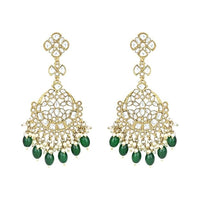 Etnico Gold Plated Traditional Kundan & Pearl Chandbali Earrings For Women (E3157G)