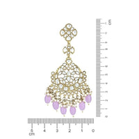 Etnico Gold Plated Traditional Kundan & Pearl Chandbali Earrings For Women (E3157Pu)