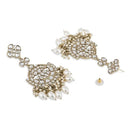 Etnico Gold Plated Traditional Kundan & Pearl Chandbali Earrings For Women (E3157W)
