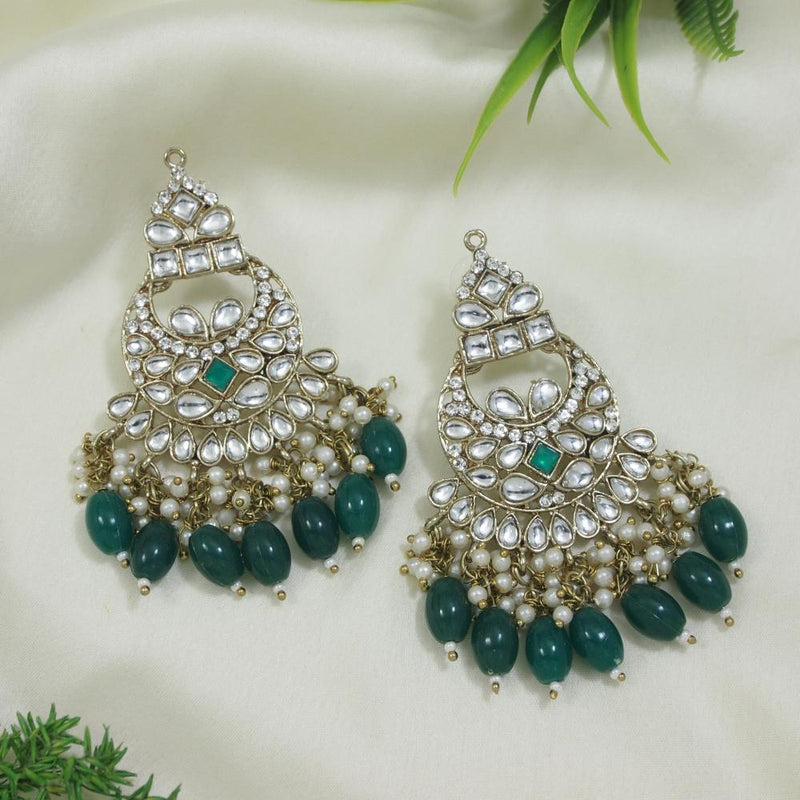 Etnico Gold Plated Traditional Kandan & Pearls Chandbali Earrings For Women (E3158G)