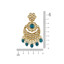 Etnico Gold Plated Traditional Handcrafted Kundan Pearl Floral Design Earrings For Women/Girls
