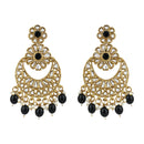 Etnico Gold Plated Traditional Handcrafted Kundan Pearl Floral Design Earrings For Women/Girls