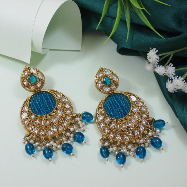 Etnico Gold Plated Traditional Handcrafted Kundan Pearl Chandbali Earrings For Women (E3176PG)