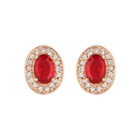 Etnico Timeless Crystal Accented CZ American Diamond Stud Earrings for Women/Girls