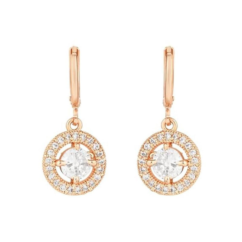 Etnico Stylish Latest Fashion Rose Gold Plated Dangle Hoop Earrings For Women (E3182RG)