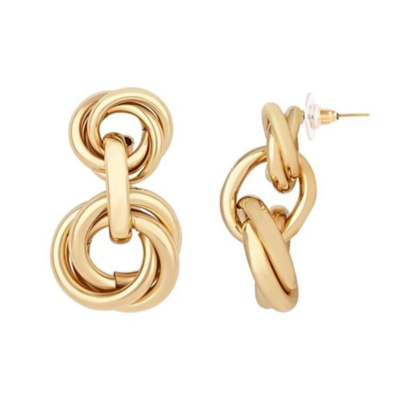 Etnico Latest Trendy Stylish Gold Plated Geometric Twisted Chunky Dangler Earrings for Women and Girls (E3192FL) (Style2)