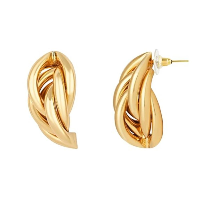 Etnico Latest Trendy Stylish Gold Plated Geometric Twisted Chunky Dangler Earrings for Women and Girls (E3193FL) (Style3)