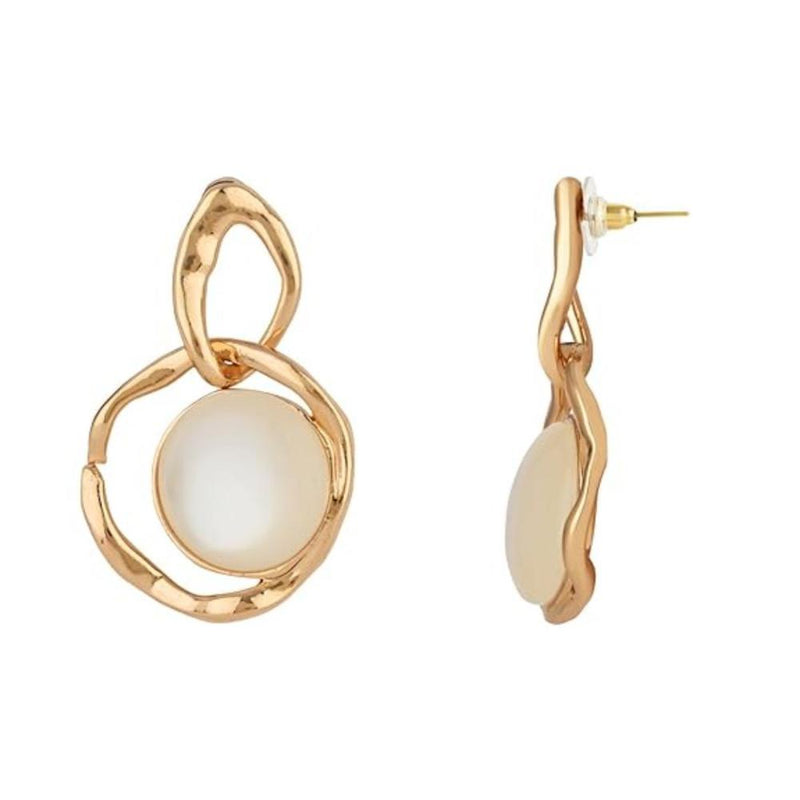 Etnico Latest Fashion Stylish Gold Plated Lightweight Freshwater Pearl Drop Dangler Chunky Earrings For Women (E3197W)