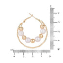 Etnico Latest Fashion Stylish Gold Plated Lightweight Round Pearl Hoop Earrings For Women