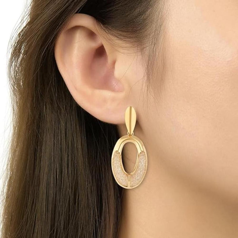 Etnico Latest Trendy Stylish Gold Plated Geometric Twist Chunky Stud Earrings for Women and Girls (Style 3)