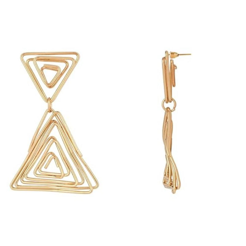 Etnico Latest Stylish Gold Plated Trendy Triangle Shape Chunky Dangler Earrings For Women (Style16) (E3205FL)