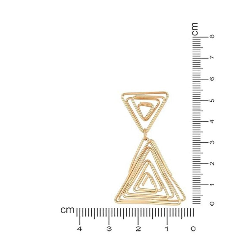 Etnico Latest Stylish Gold Plated Trendy Triangle Shape Chunky Dangler Earrings For Women (Style16) (E3205FL)