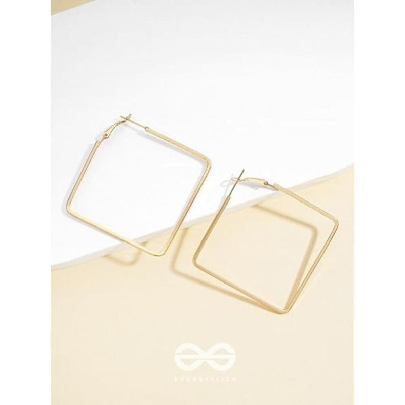 Etnico Gold Plated Square Shaped Earrings For Women (3206FL)