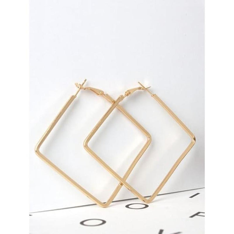 Etnico Gold Plated Square Shaped Earrings For Women (3206FL)