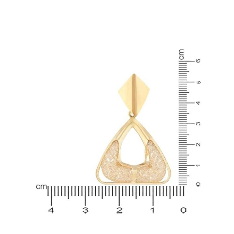 Etnico Latest Fashion Stylish Gold Plated Trendy Triangle Shape Chunky Dangler Earrings For Women