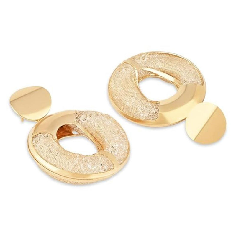 Etnico Latest Fashion Stylish Gold Plated Round Shape Chunky Dangler Earrings For Women