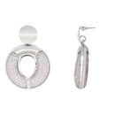 Etnico Latest Fashion Stylish Silver Plated Round Shape Chunky Dangler Earrings For Women