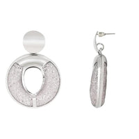 Etnico Latest Fashion Stylish Silver Plated Round Shape Chunky Dangler Earrings For Women