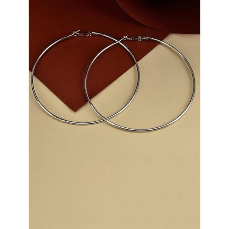 Etnico Stylish Latest Fashion Hoop Earrings For Women (E3218) (Silver)