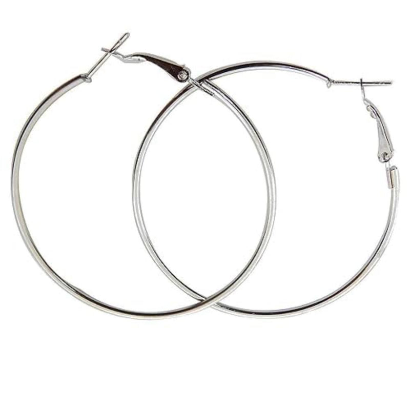 Etnico Stylish Latest Fashion Hoop Earrings For Women (E3218) (Silver)