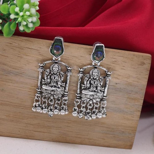 Etnico Womens Navratri Ethnic Silver Oxidised Afghani Style Trending Earrings (Style-4)