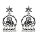 Etnico Navratri Silver Oxidised Afghani Boho Earrings For Women (Style 1)