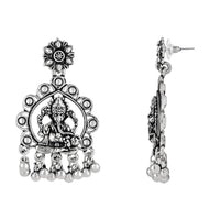 Etnico Womens Navratri Ethnic Silver Oxidised Afghani Style Trending Earrings (Style-2)