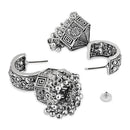 Etnico Silver Oxidised Jhumka Earrings For Women (E3235OX)