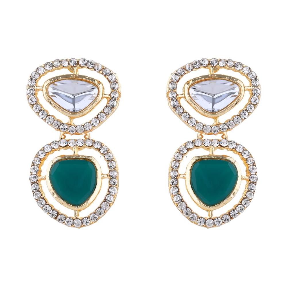 Etnico Gold Plated Latest Fashion Stylish Contemporary Stud Drop Earring For Women (E3239G)