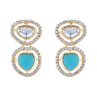 Etnico Gold Plated Latest Fashion Stylish Contemporary Stud Drop Earring For Women (E3239Sb)
