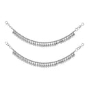 Etnico Silver Oxidised Ghungroo Hair Chain/Earchain Accessories For Women (E3242OX)