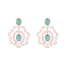 Etnico Rose Gold Plated Cubic Zirconia American Diamond Chandelier Earrings For Women (E3252Min)