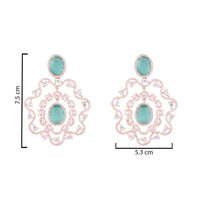 Etnico Rose Gold Plated Cubic Zirconia American Diamond Chandelier Earrings For Women (E3252Min)