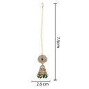 Etnico Gold Plated Traditional Kundan & Pearl Jhumka Earrings With Pearl Earchain For Women (E3258G)