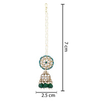 Etnico Gold Plated Traditional Kundan & Pearl Jhumka Earrings With Pearl Earchain For Women (E3263G)