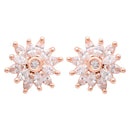 Etnico Latest Stylish Rose Gold Plated CZ American Diamond Stud Earrings For Women