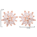 Etnico Latest Stylish Rose Gold Plated CZ American Diamond Stud Earrings For Women