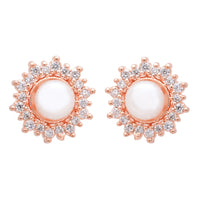Etnico Latest Stylish CZ American Diamond Stud Earrings For Women