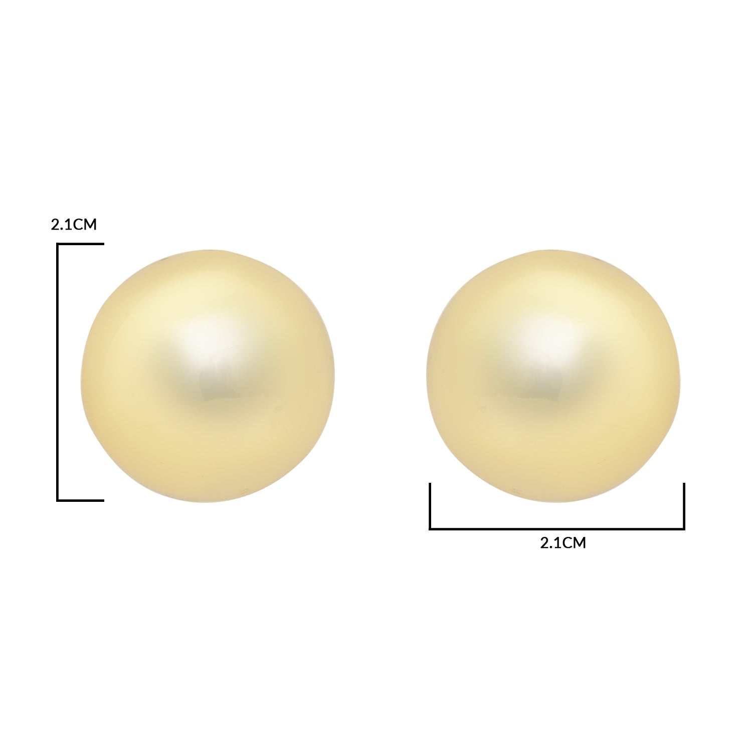 Etnico Gold Plated Half Circle Fashion Stylish Lightweight Chunky Stud Earrings For Women