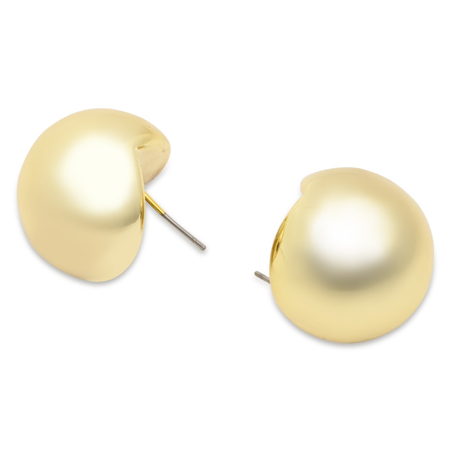 Etnico Gold Plated Half Circle Fashion Stylish Lightweight Chunky Stud Earrings For Women