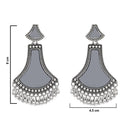 Etnico Ethnic Silver Oxidised Teardrop Shaped Dangle Earrings For Women