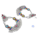 Etnico Traditional Silver Oxidised Afghani Style Dangle Earrings For Women
