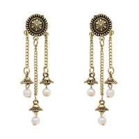 Etnico Traditional Lightweight Multi Layered Dangle Jhumka Earrings For Women